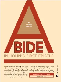 Abide in John's First Epistle