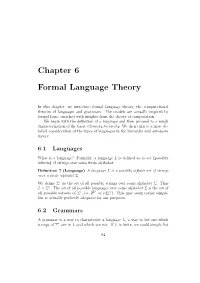 Chapter 6 Formal Language Theory