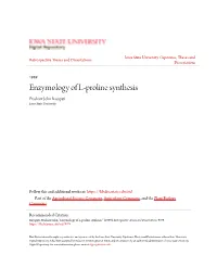 Enzymology of L-Proline Synthesis Prashant John Rayapati Iowa State University
