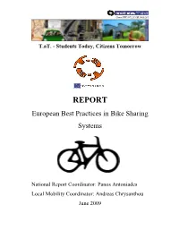 European Best Practices in Bike Sharing Systems