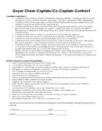 Guyer Cheer Captain/Co-Captain Contract