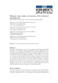 Masonry Cross Vaults: an Overview of the Historical Developments Angelo Gaetani1, Giorgio Monti2, Paulo B
