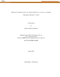 Product Symbolic Status: Development of a Scale to Assess