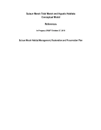 Suisun Marsh Tidal Marsh and Aquatic Habitats Conceptual Model