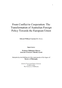 The Transformation of Australian Foreign Policy Towards the European Union
