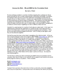 Access the Web – IM and SMS for the Circulation Desk