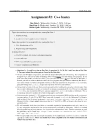C++ Basics Cs246, Fall 2020