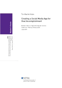 Creating a Social Media App for Goal Accomplishment