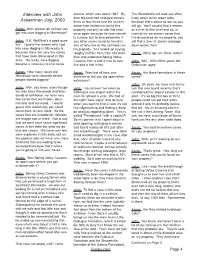 Interview with John Ackerrman July, 2003