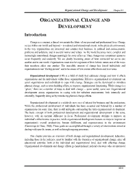 Organizational Change and Development Chapter 12