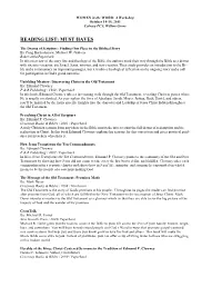 Reading List for Women in the Word.Pdf