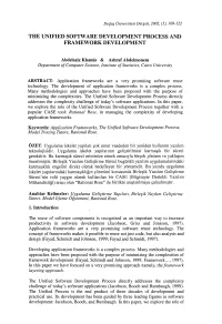 The Unified Software Development Process and Framework Development