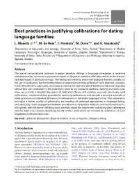 Best Practices in Justifying Calibrations for Dating Language