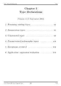 Chapter 5 Type Declarations