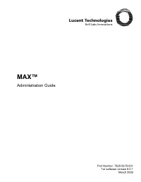 MAX™ Administration Guide