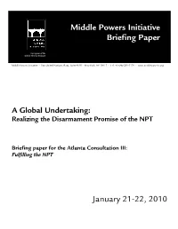 Middle Powers Initiative Briefing Paper