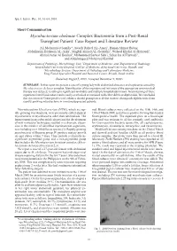 Mycobacterium Chelonae Complex Bacteremia from a Post-Renal