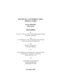 Rockfall Catchment Area Design Guide