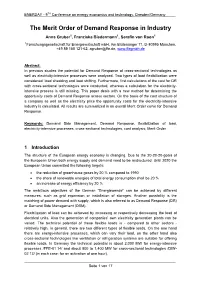 The Merit Order of Demand Response in Industry