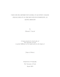 Using Species Distribution Models to Quantify Climate
