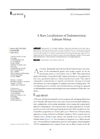 A Rare Localization of Endometriosis: Labium Minus