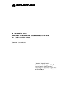 Alexey Patrushev Analysis of Software Engineering Data with Self-Organizing Maps