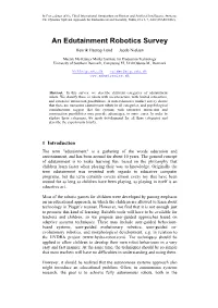 An Edutainment Robotics Survey Henrik Hautop Lund Jacob Nielsen