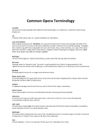 Common Opera Terminology