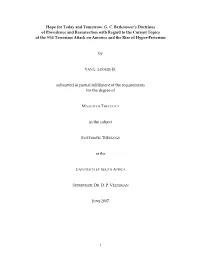 GC Berkouwer's Doctrines of Providence and Resurrection With