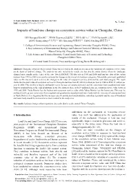Impacts of Land-Use Change on Ecosystem Service Value in Changsha, China