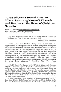Or “Grace Restoring Nature”? Edwards and Bavinck on the Heart of Christian Salvation Dane C