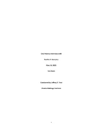 Oral History Interview with Teofilo F. Gonzalez May 10, 2021 Via Zoom