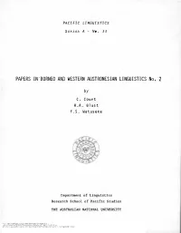 Papers in Western Austronesian Linguistics No. 2