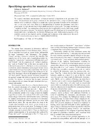 Specifying Spectra for Musical Scales William A