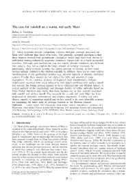 The Case for Rainfall on a Warm, Wet Early Mars Robert A