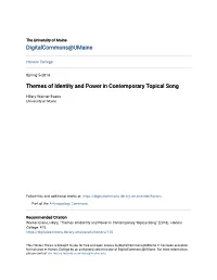 Themes of Identity and Power in Contemporary Topical Song
