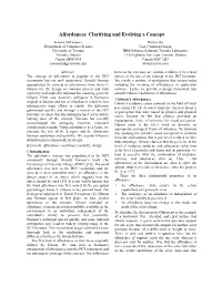 Affordances: Clarifying and Evolving a Concept