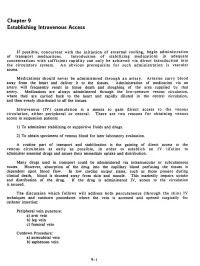 Chapter 9 Establishing Intravenous Access