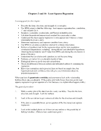 Chapters 2 and 10: Least Squares Regression