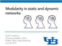 Modularity in Static and Dynamic Networks