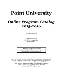 Online Program Catalog 2015-2016