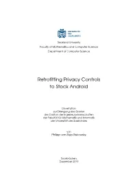 Retrofitting Privacy Controls to Stock Android
