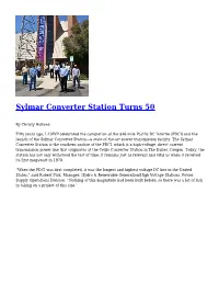 Sylmar Converter Station Turns 50,Retirements: August-September