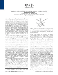 Synthesis and Alkali Metal Ion-Binding Properties of a Chromium(III) Triacetylide Complex Louise A