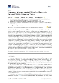 Underway Measurement of Dissolved Inorganic Carbon (DIC) in Estuarine Waters