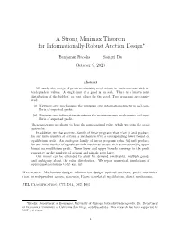 A Strong Minimax Theorem for Informationally-Robust Auction Design∗