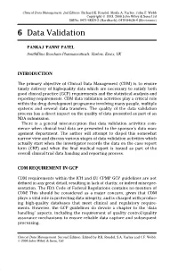 "Data Validation". In: Clinical Data Management
