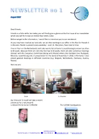 Newsletter No 1