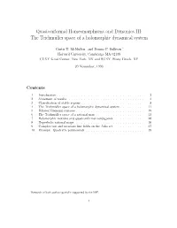 Quasiconformal Homeomorphisms and Dynamics III: the Teichmüller Space of a Holomorphic Dynamical System