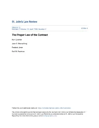 The Proper Law of the Contract